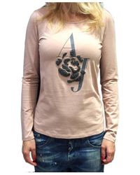 Armani Jeans - Logo Round Collar Blouse - Lyst