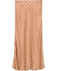 Marine Serre - Crescent Moon-Print Flared Midi Skirt - Lyst