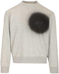 MM6 by Maison Margiela - Spray Printed Crewneck Sweatshirt - Lyst