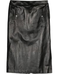McQueen - Low-Rise Leather Skirt - Lyst