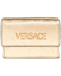 Versace - Logo-Plaque Leather Wallet - Lyst