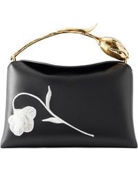 Erdem - Midi Bloom Embroidered Leather Tote Bag - Lyst