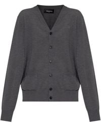 DSquared² - D2 Logo Embroidered Knit Cardigan - Lyst
