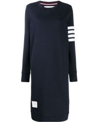 Thom Browne - 4-Bar Long-Sleeved Sweatshirt Dress - Lyst