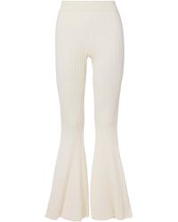 Stella McCartney - Ribbed Knit Flared Casual Pants - Lyst