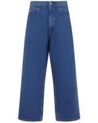 Marni - Logo Printed Wide-Leg Jeans - Lyst