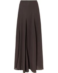 Ruohan - Pleated Silk-Crepe Midi Skirt - Lyst