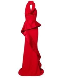 Maticevski - Provocateur Halterneck Peplum Satin Gown - Lyst