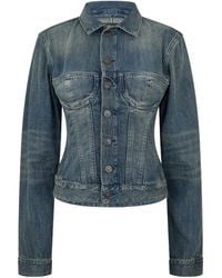 Balenciaga - Corseted Denim Jacket - Lyst
