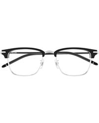 Montblanc - Eyewear Semi-Rim Rectangular Glasses - Lyst
