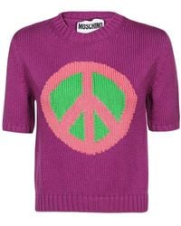 Moschino - Peace Sign Motif Knitted Top - Lyst