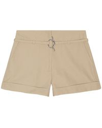 Ganni - Turn-Up Hem Belted Waist Shorts - Lyst