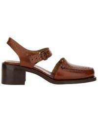 Hereu - Perforated Ankle-Strap Heeled Sandals - Lyst