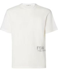 Fendi - Ivory Cotton T-Shirt - Lyst