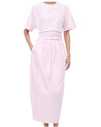 STAUD - Michelina Tie-Waist Midi Dress - Lyst