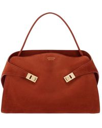 Ferragamo - Hug Soft Bicolor Shoulder Bag (L) - Lyst