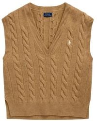 Polo Ralph Lauren - V-Neck Cable Knit Vest - Lyst