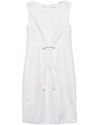 Prada - Silk Faille Midi Dress - Lyst