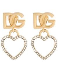 Dolce & Gabbana - Heart Motif Pendant Earrings - Lyst