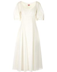 KENZO - Short-Sleeved Flared Midi Dress - Lyst