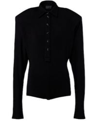 Mugler - Wool-Blend Polo Sweater - Lyst