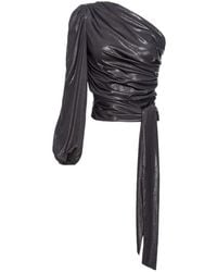Pinko - One-Shoulder Lace-Detailed Ruched Top - Lyst