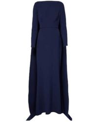 Safiyaa - Ginevra Caped Crepe Gown - Lyst