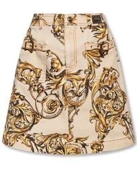 Versace Jeans Couture - Ballog Printed Denim Skirt - Lyst