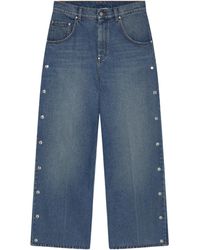 Stella McCartney - Popper-Studded Bootcut Denim Jeans - Lyst