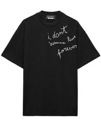 MSGM - Slogan-Print T-Shirt - Lyst