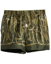 Gucci - Printed Silk Twill Shorts - Lyst