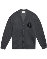 Isabel Marant - Curtis Logo Intarsia Knitted Cardigan - Lyst