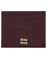 Miu Miu - Leather Card-Slots Card Holder - Lyst