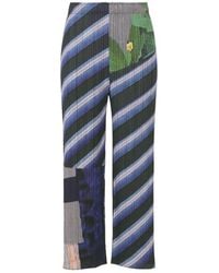 Pleats Please Issey Miyake - Striped-Pattern Trousers - Lyst