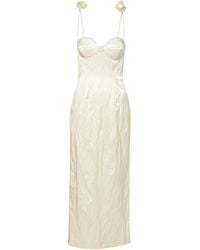 Magda Butrym - Floral-Appliqué Cotton-Blend Bustier Dress - Lyst