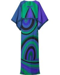 PUCCI - Layered Printed Silk-Twill Maxi Dress - Lyst