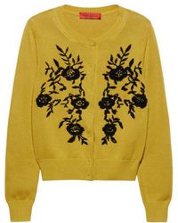 MAX&Co. - Floral-Embroidered Cardigan - Lyst