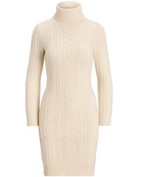 Ralph Lauren - Cable-Knit Roll-Neck Mini Dress - Lyst