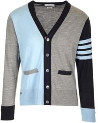 Thom Browne - Colour-Block Knit Cardigan - Lyst