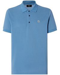 Fendi - Logo Plaque Short Sleeved Polo Shirt - Lyst