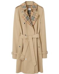Burberry - Vintage Check-Trim Belted-Waist Trench Coat - Lyst