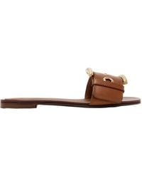 Dolce & Gabbana - Buckle Strap Flat Sandals - Lyst