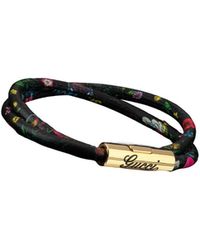 Gucci - Leather Double Bracelet With Script - Lyst