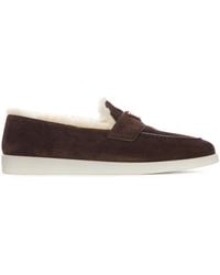 Prada - Logo Plaque Slip-On Loafers - Lyst