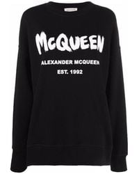 McQueen - Graffiti Print Sweatshirt - Lyst