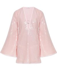 Oséree - Oséree Sequin Ring-Detail Mini Dress - Lyst