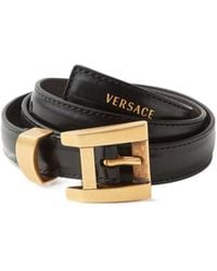 Versace - Logo Leather Belt - Lyst