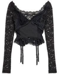 Balenciaga - Lace Top With Long Sleeves - Lyst