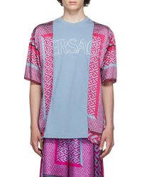 Versace - La Greca Print Panelled T-Shirt - Lyst