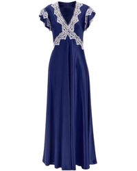 Alberta Ferretti - Lace Trim Maxi Dress - Lyst